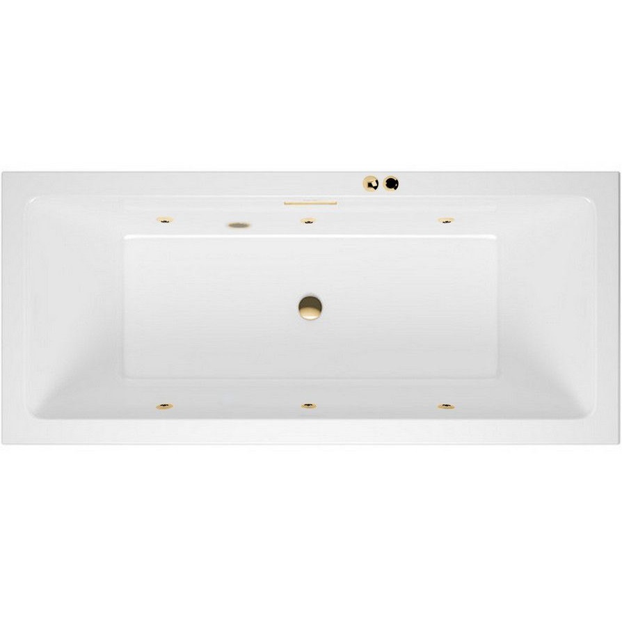 Ванна гидромассажная Excellent Heaven Slim "SOFT" WAEX.HEV18S.SOFT.GL 180x80 (золотой, белый), каркас, слив-перелив